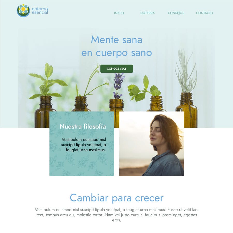 Sitio web Entorno Esencial por Quimera Estudio