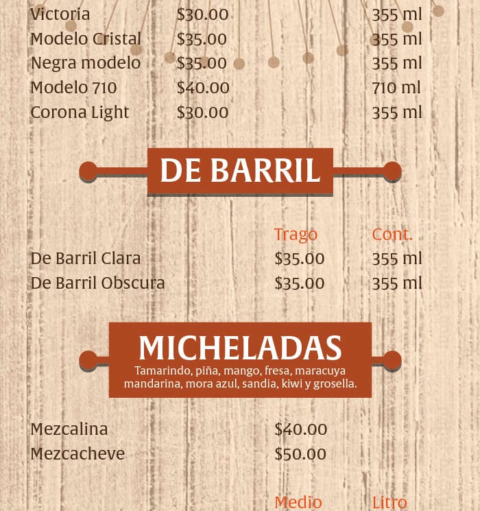 menú las botanas del regio