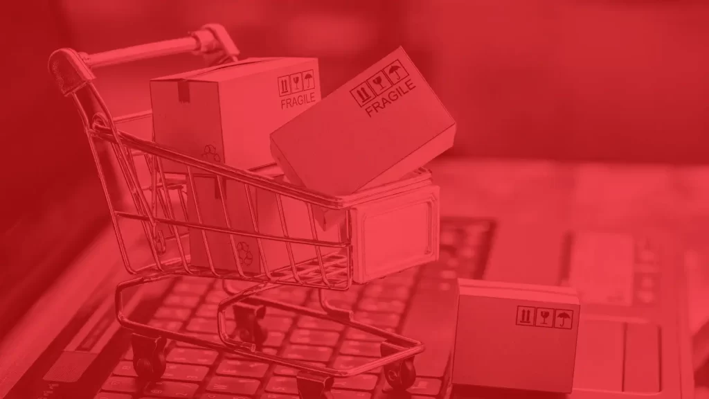 Carrito de compras de un comercio electrónico o tiendas del futuro