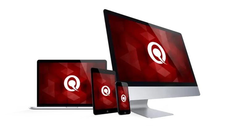 Pantallas de diferentes dispositivos de Quimera Estudio, hacemos logotipos, marketing digital y diseño de marca