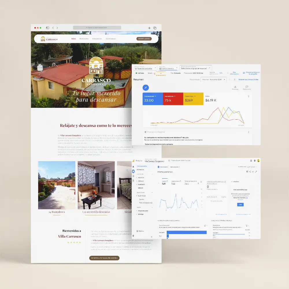 Sitio web y marketing digital para Villa Carrasco